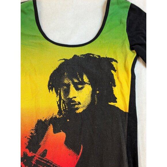 Bob Marley Shirt Womens Small Short Sleeve Graphic Black Zion Rootswear - Picture 4 of 8